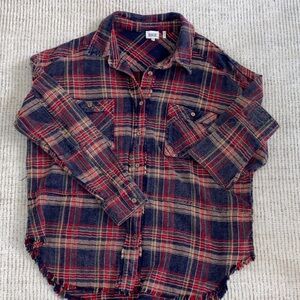 Buckle BKE Washed Flannel Boyfriend Shirt Shacket